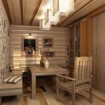 Дизайн интерьера комнаты отдыха в сауне 