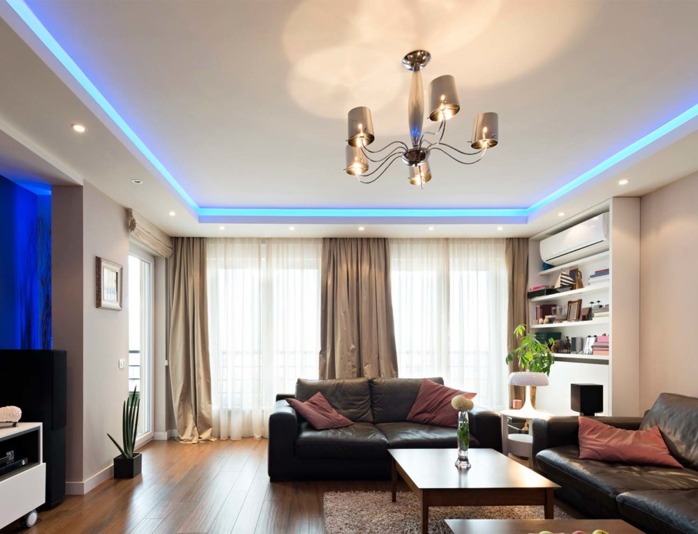 Светодиодные светильники в интерьере квартиры